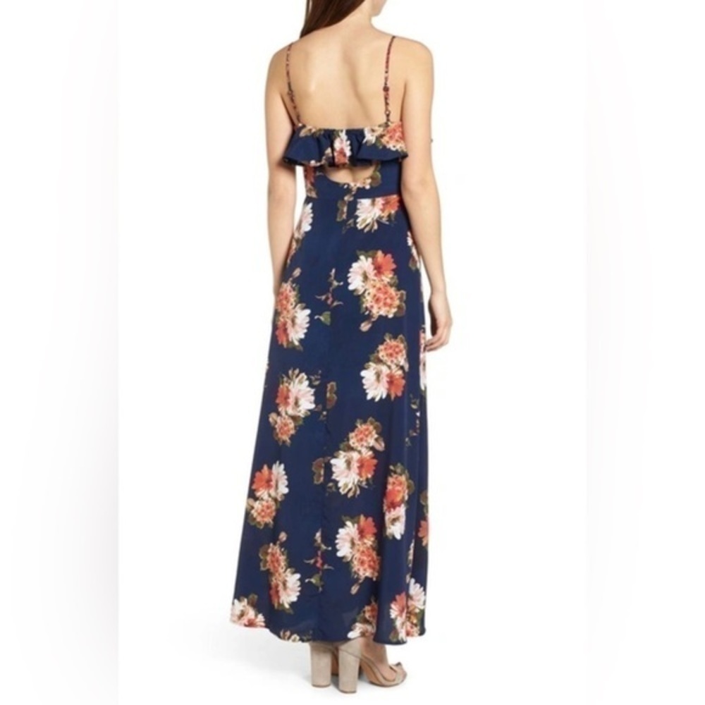 Band Of Gypsies Button Front Down Flounce Floral Maxi Dress 💕 - Picture 7 of 16
